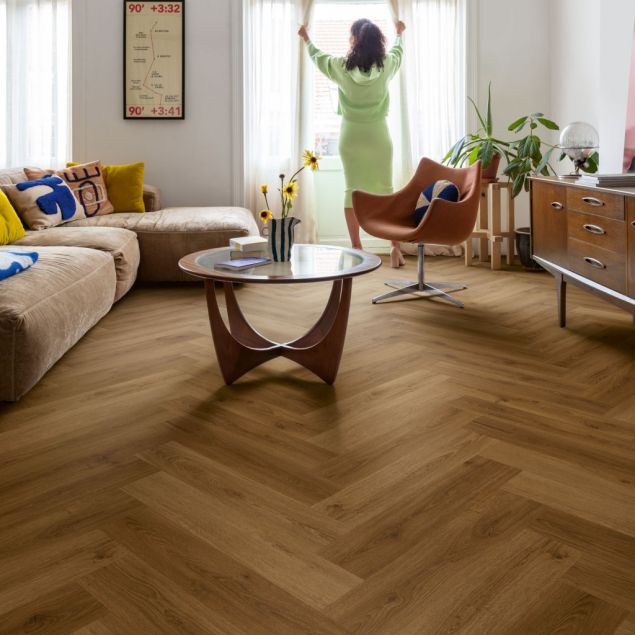 QuickStep Ciro 40364 Herringbone Botanic Caramel Oak